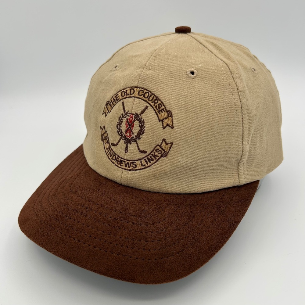 St Andrews Links Hat The Old Course Mens OSFM Tan Brown Golf Old Money Vintage